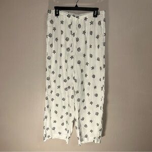 Calypso St. Barth White and Black Wide Leg linen blend Pants